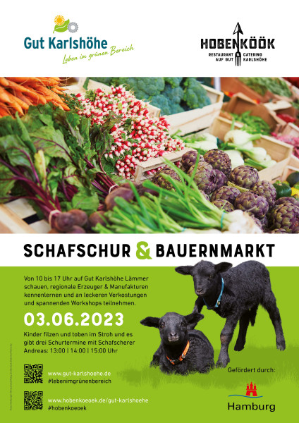 Bauernmarkt + Schafschur (14 Uhr) @ Gut Karlshöhe