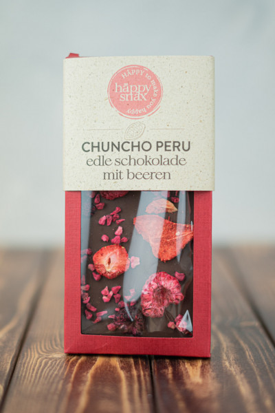 Häppy Snax Chuncho Peru edle Schokolade mit Beeren